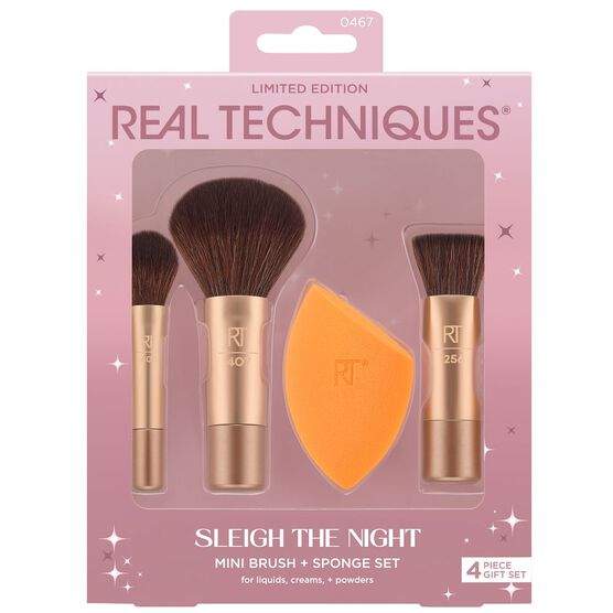 KIT MINI PINC&Eacute;IS E ESPONJA REAL TECHNIQUES SLEIGH THE NIGHT